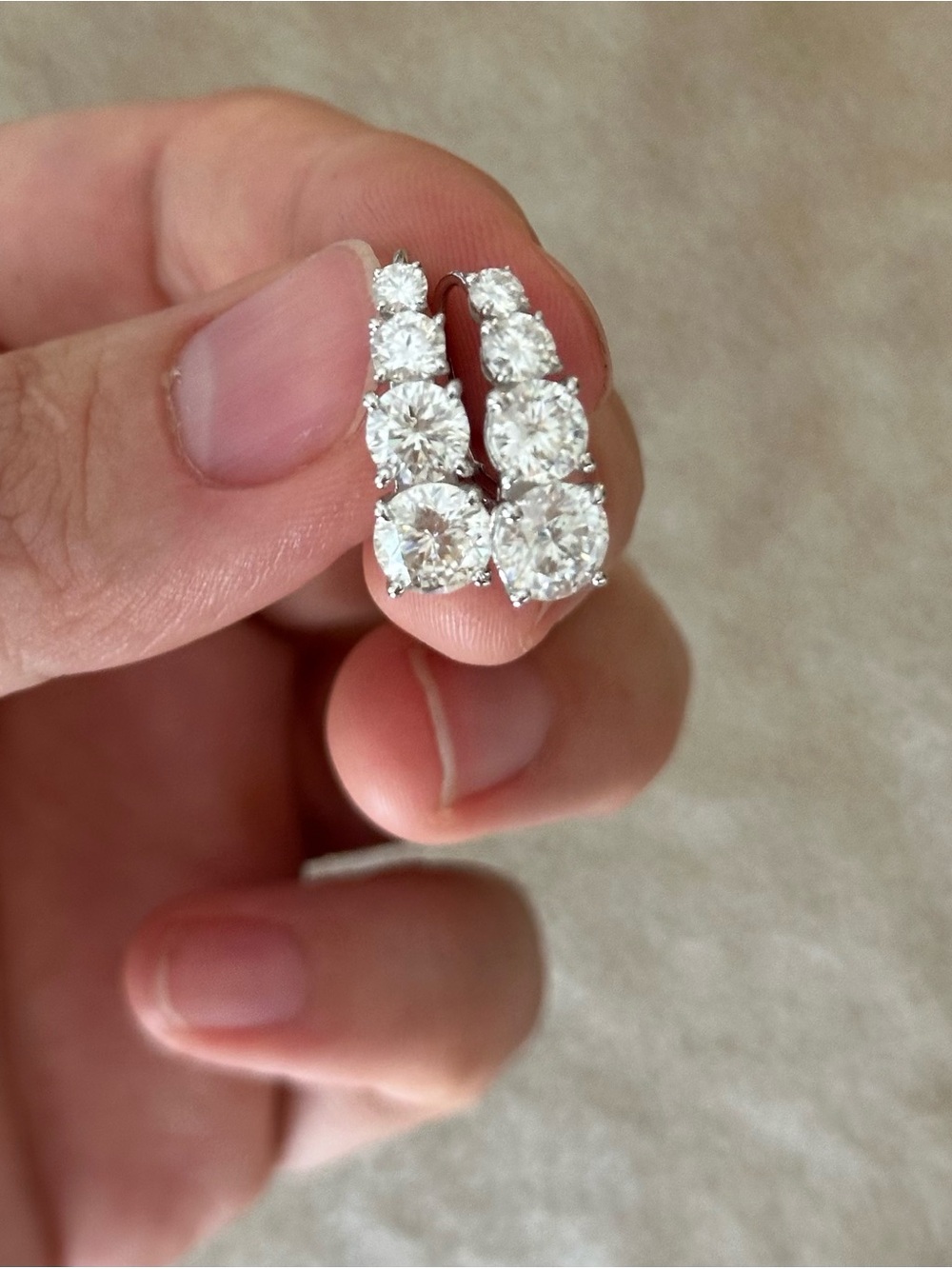 Moissanite Drop Earrings - availabe gold and silver